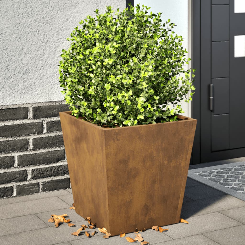 Garden Planters 2 pcs 40x40x40 cm Weathering Steel - vid-851065 - Design Hut