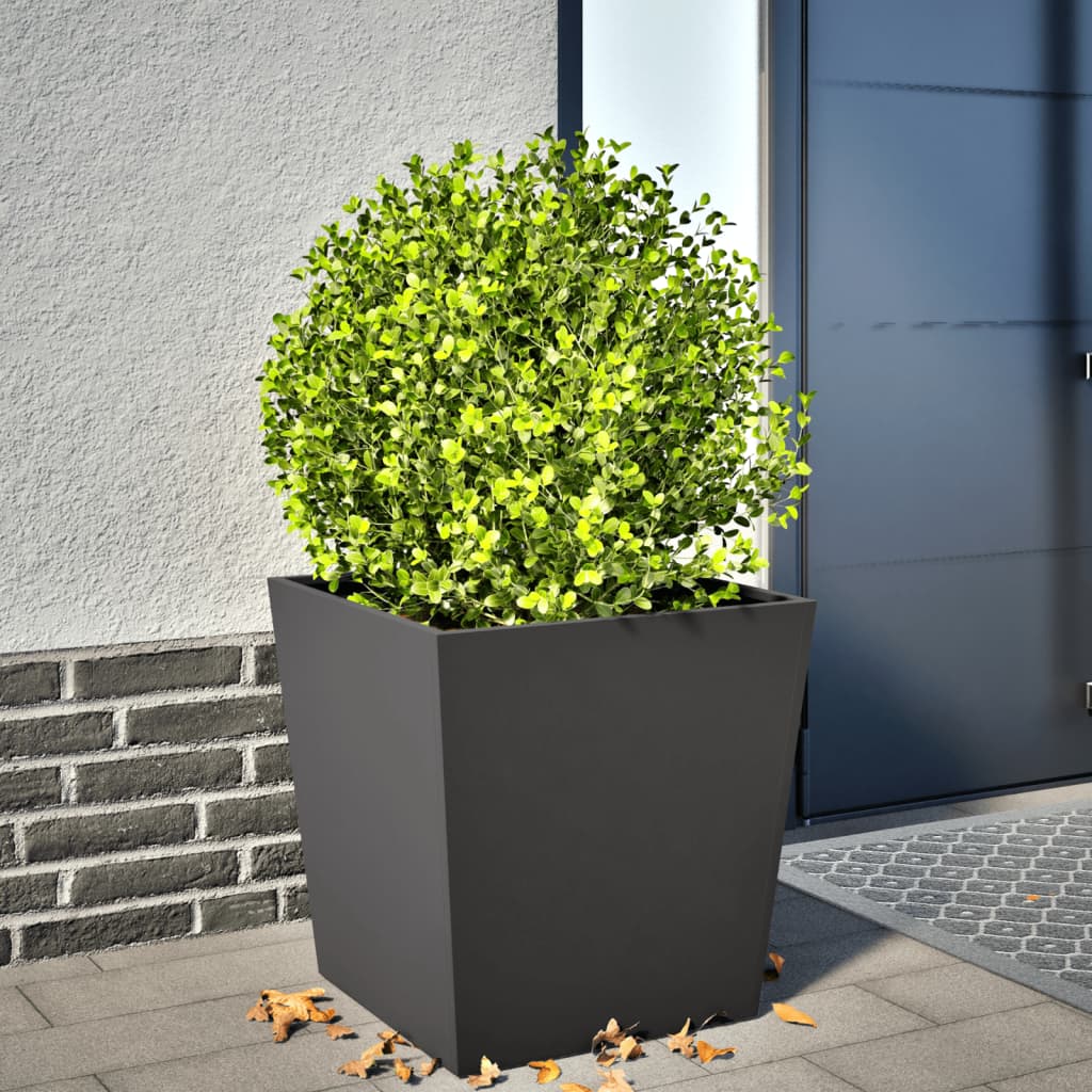 Garden Planter Black 50x50x50 cm Steel - Discount Dealers