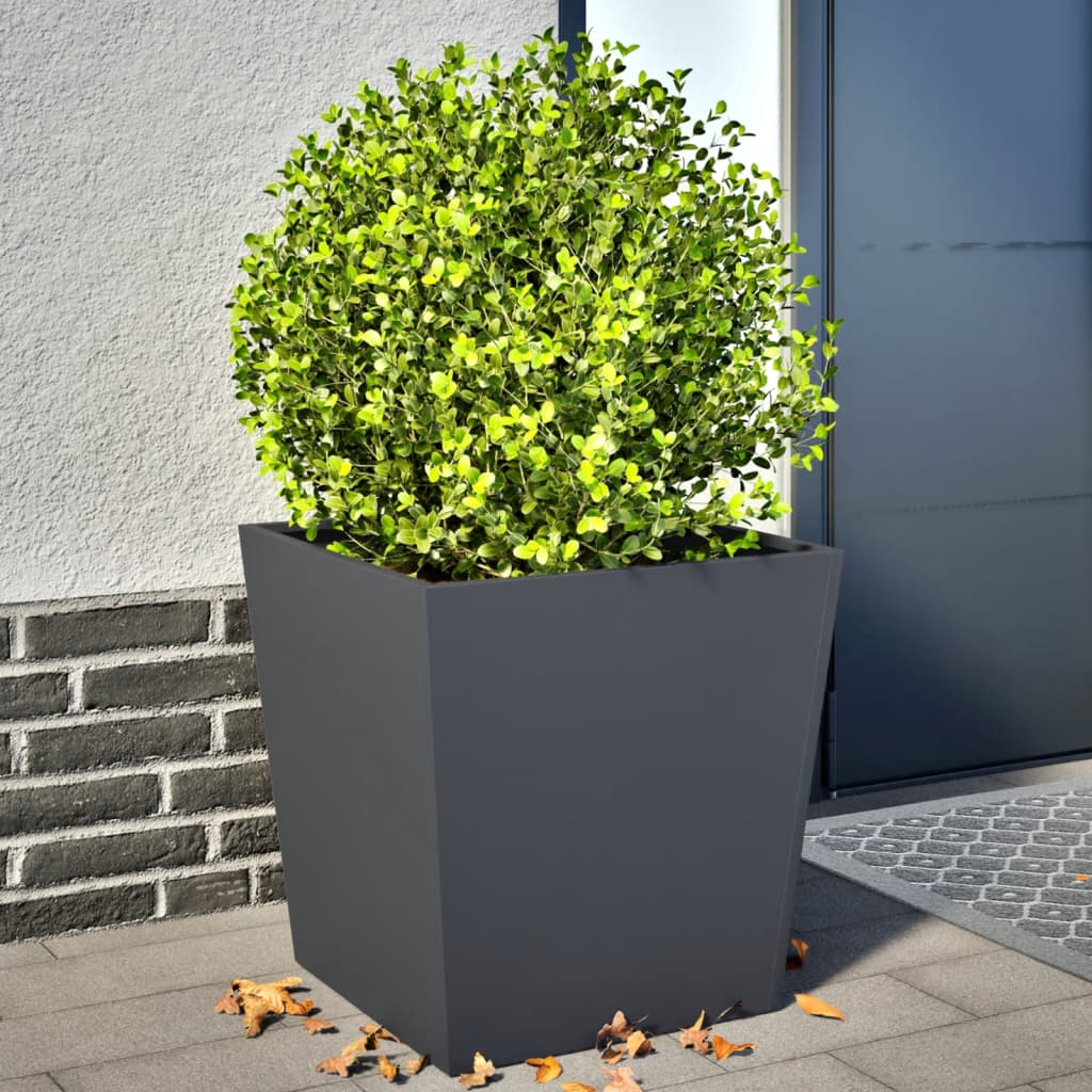 Garden Planters Anthracite 2 pcs 50x50x50 cm Steel - Discount Dealers