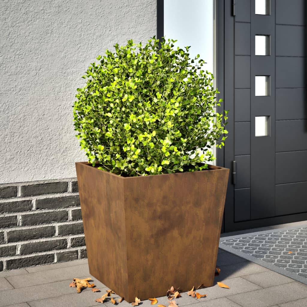 Garden Planter 50x50x50 cm Weathering Steel - vid-851078 - Discount Dealers