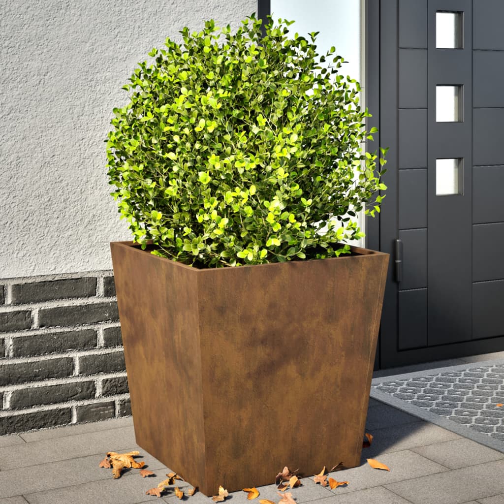 Garden Planters 2 pcs 50x50x50 cm Weathering Steel - Discount Dealers