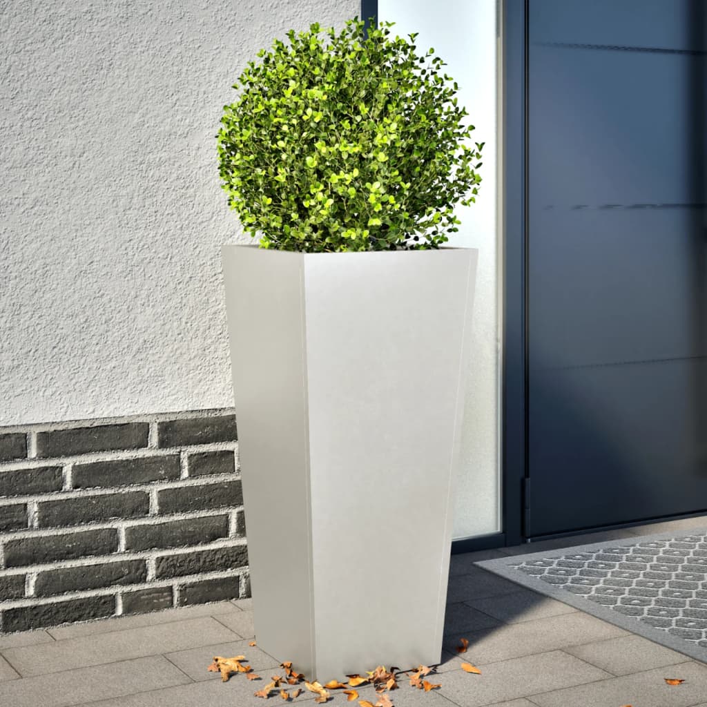 Garden Planters 35x35x75 cm 2 pcs Stainless Steel - Decor Base