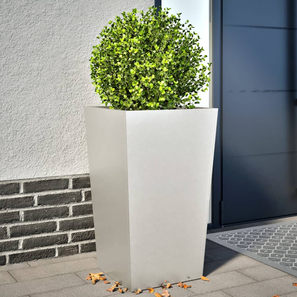 Garden Planters 45x45x75 cm 2 pcs Stainless Steel - Decor Base
