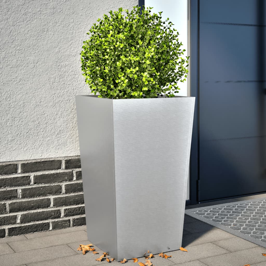 Garden Planters 45x45x75 cm 2 Pieces Galvanised Steel - Brittle & Co