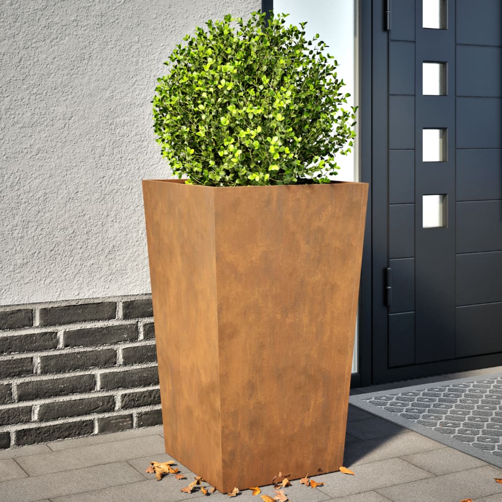 Garden Planters 2 pcs 45x45x75 cm Weathering Steel - Decor Base