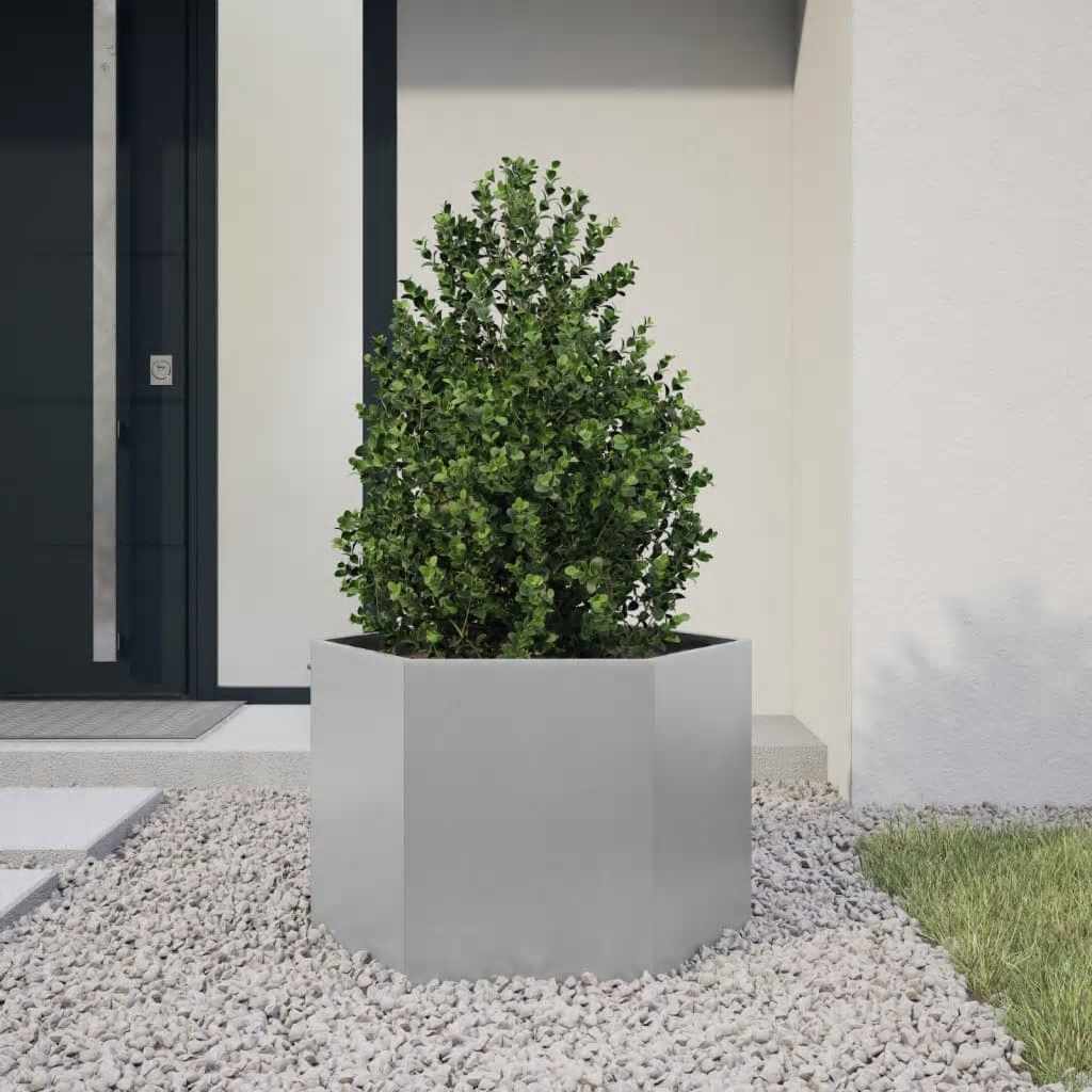 Garden Planter Hexagon 69x60x45 cm Galvanized Steel - Design Hut