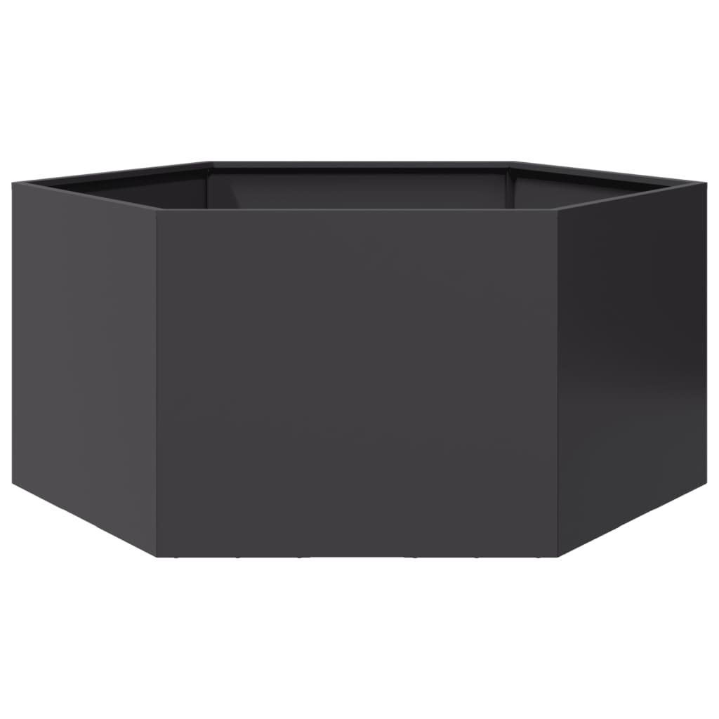 Garden Planter Black Hexagon 104x90x45 cm Steel - Design Hut