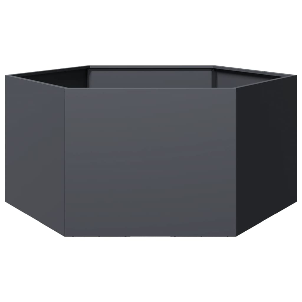 Garden Planter Anthracite Hexagon 104x90x45 cm Steel - Design Hut