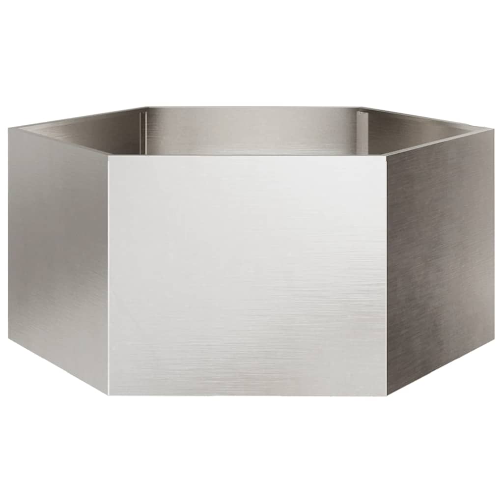 Garden Planter Hexagon 104x90x45 cm Stainless Steel - Design Hut