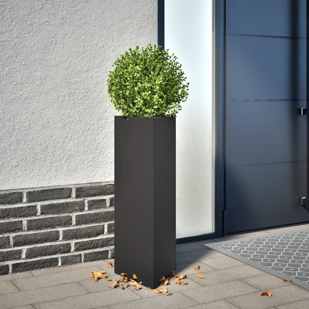 Garden Planter Black Triangular 30x26x75 cm Steel - R and M Furniture