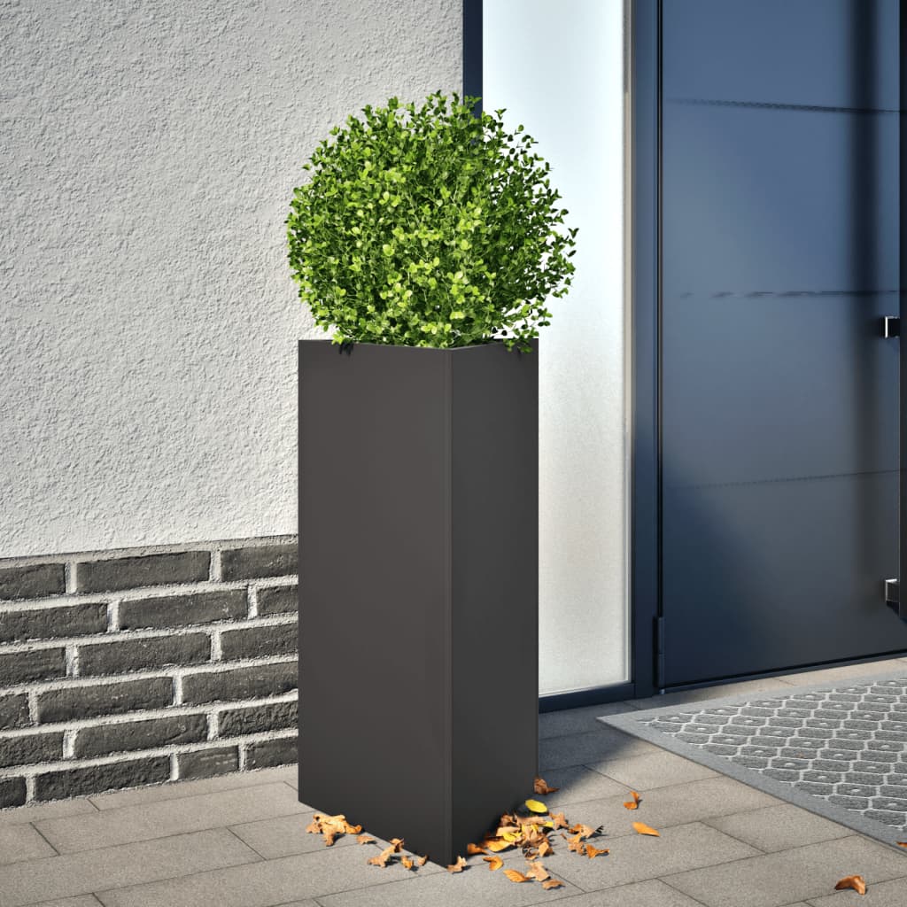 Garden Planter Black Triangular 40x34.5x70 cm Steel - All Things Good