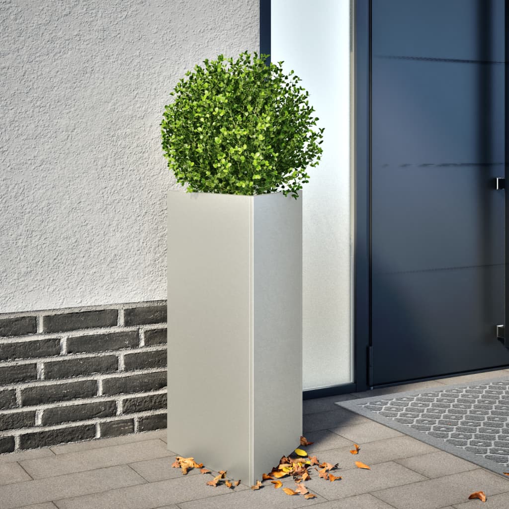 Garden Planter Triangular 40x34.5x70 cm Stainless Steel - Decor Base