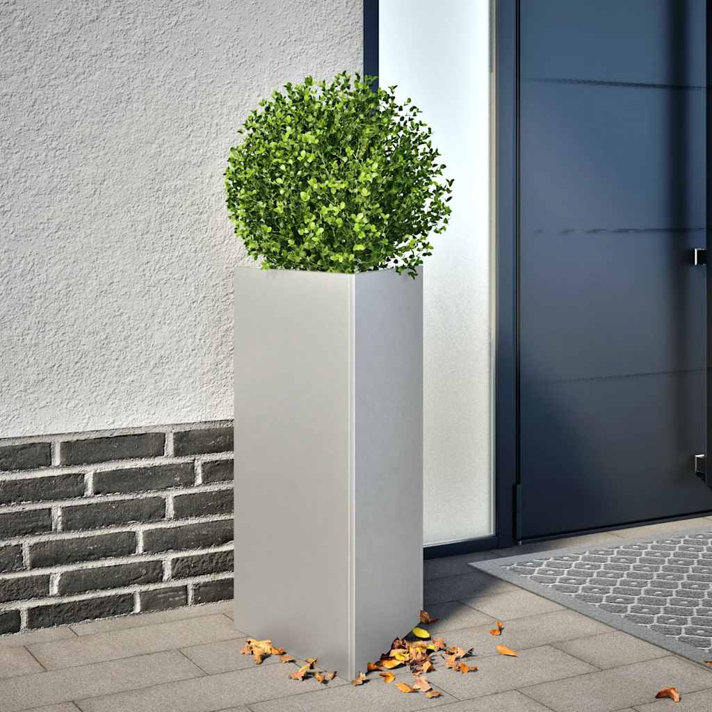 Garden Planters 2 pcs Triangular 40x40x75 cm Galvanized Steel - Decor Base