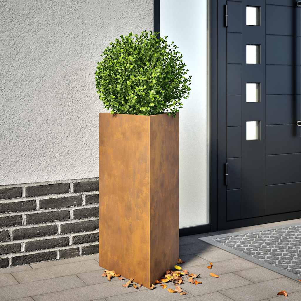 Garden Planters 2 pcs Triangular 40x40x75 cm Weathering Steel - Decor Base