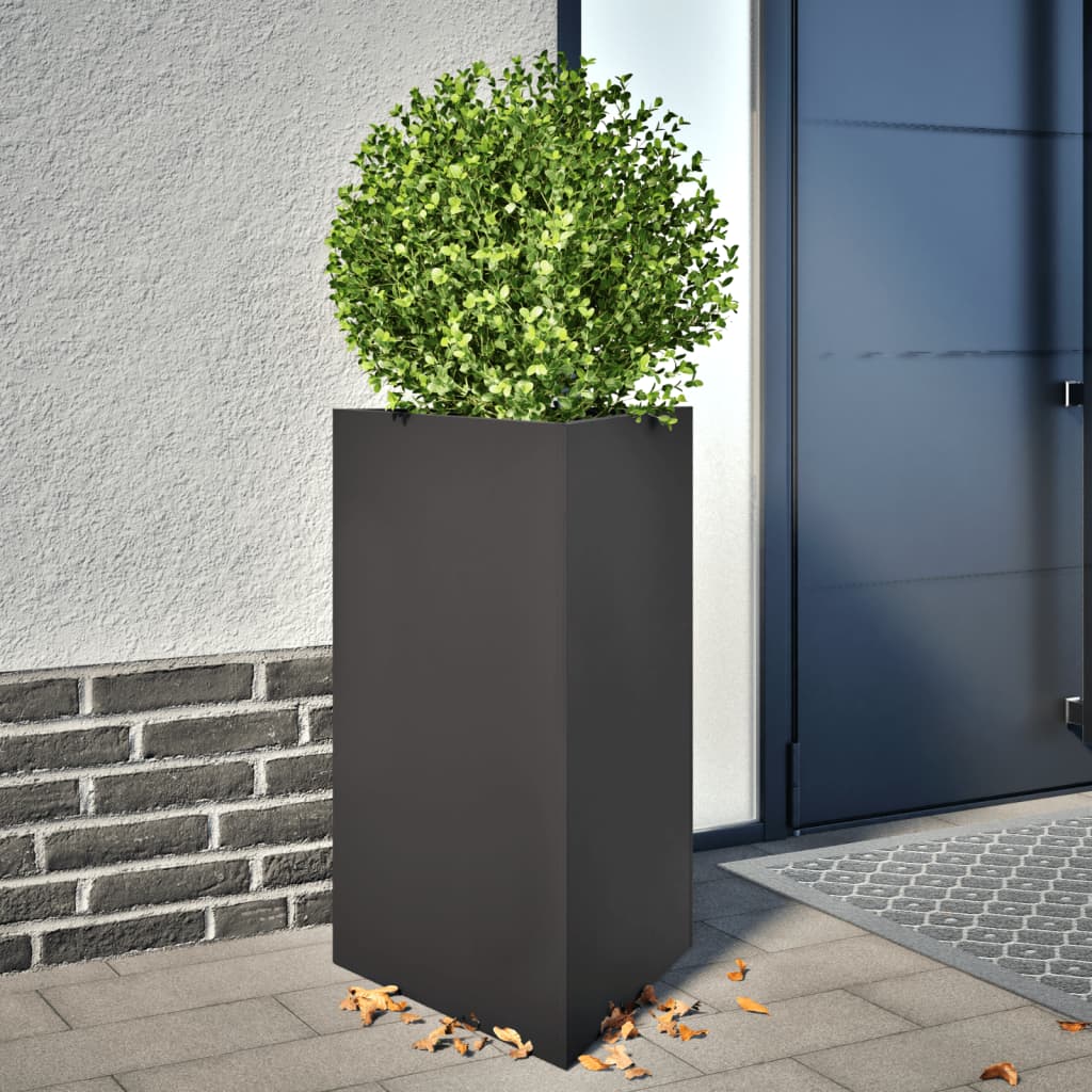 Garden Planter Black Triangular 50x43x75 cm Steel - Casper Homes