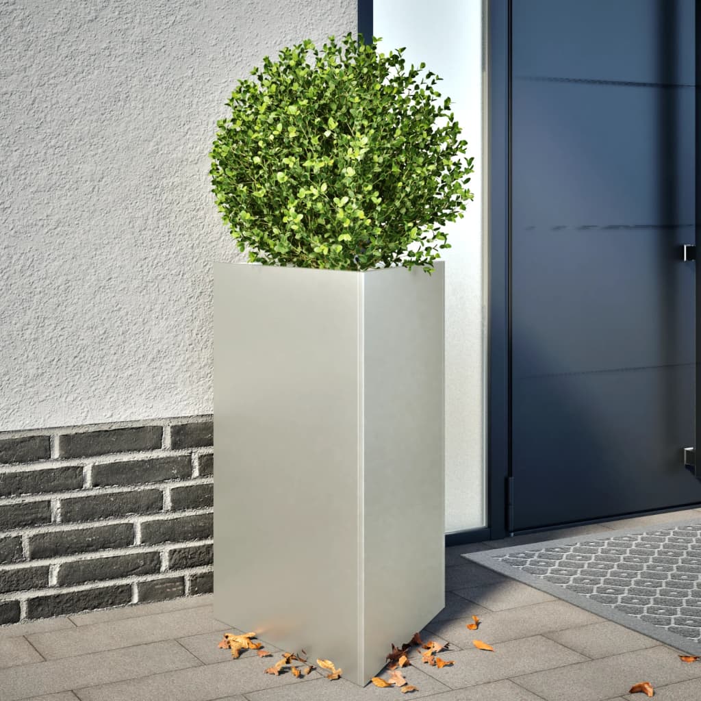 Garden Planters 2 pcs Triangular 50x43x75 cm Stainless Steel - Decor Base