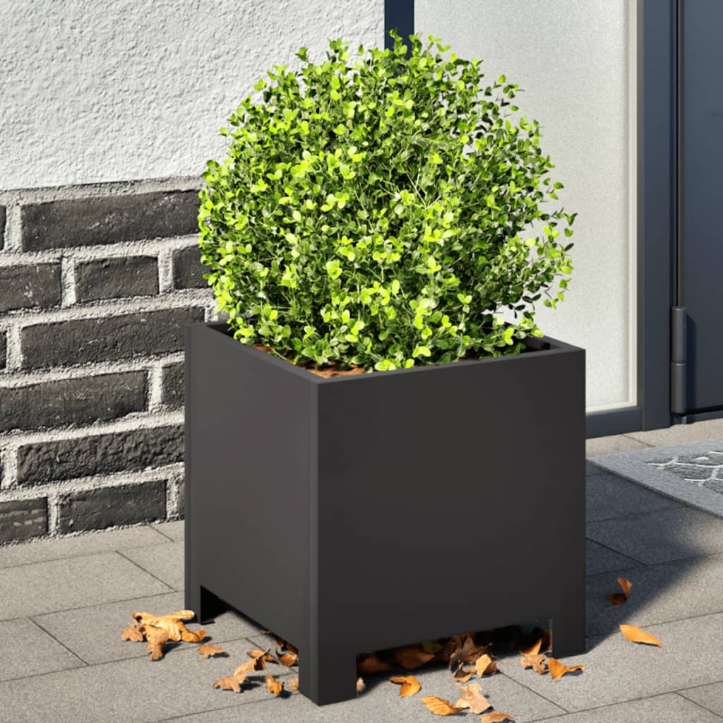 Garden Planter Black 30x30x30 cm Steel - vid-851185 - Design Hut