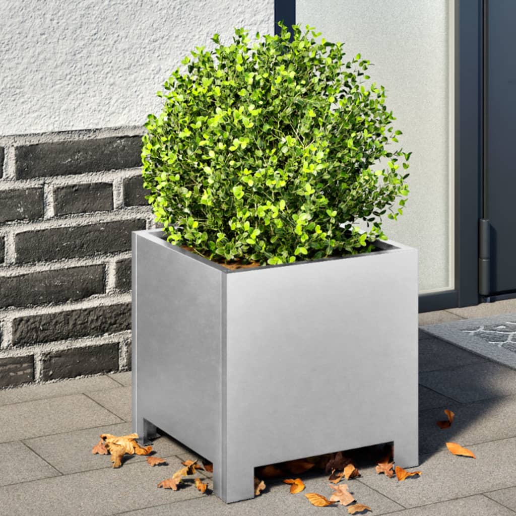 Garden Planter 30x30x30 cm Galvanised Steel - vid-851195 - Design Hut