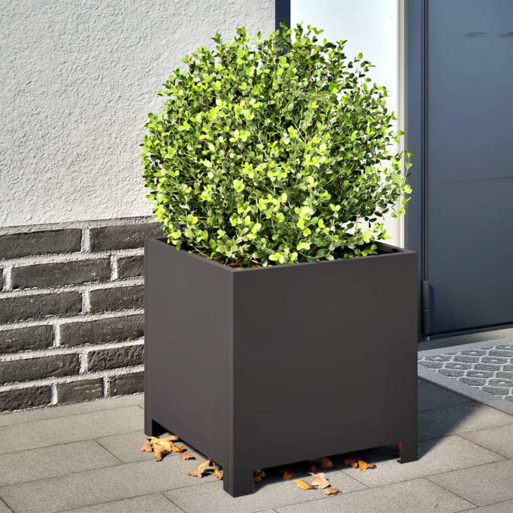 Garden Planters 2 pcs Black 40x40x40 cm Steel - Design Hut