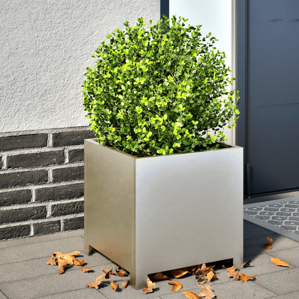 Garden Planters 2 pcs 40x40x40 cm Stainless Steel - Design Hut