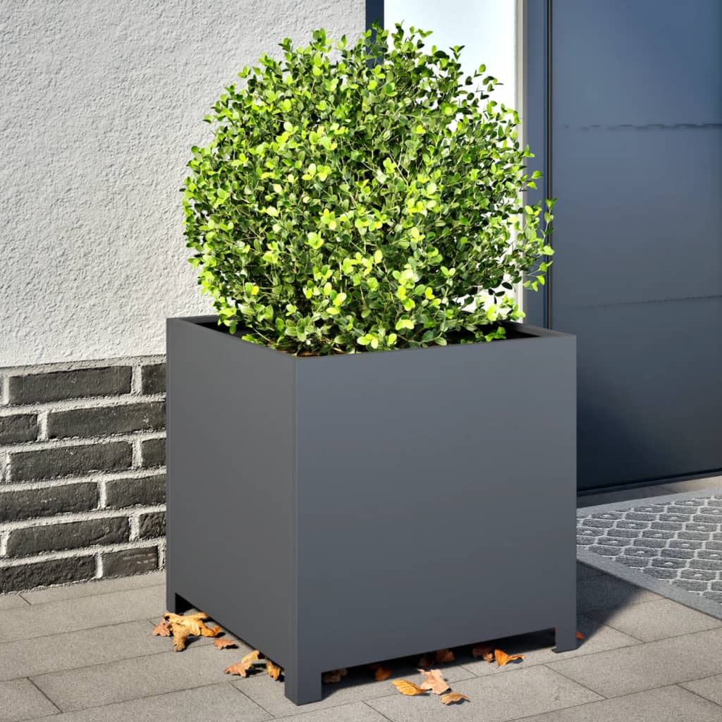 Garden Planter Anthracite 50x50x50 cm Steel - Discount Dealers