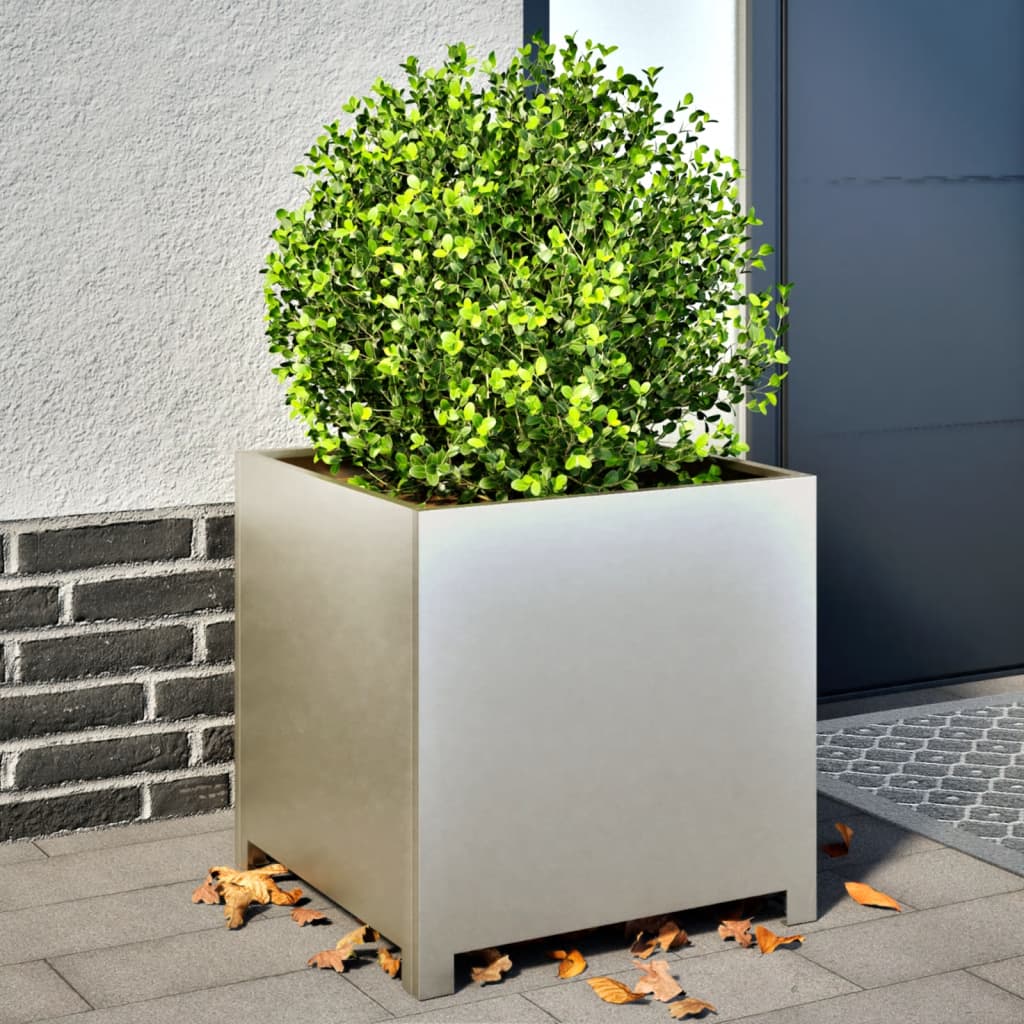 Garden Planter 50x50x50 cm Stainless Steel - Discount Dealers