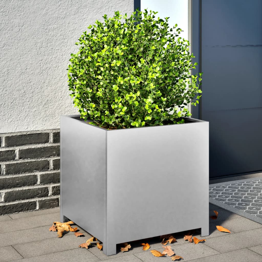 Garden Planter 50x50x50 cm Galvanised Steel - Discount Dealers