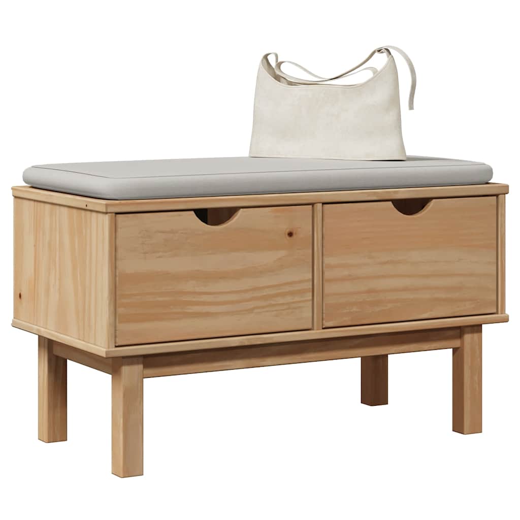 Hallway Bench OTTA 80x40x45 cm Solid Wood Pine - Discount Dealers