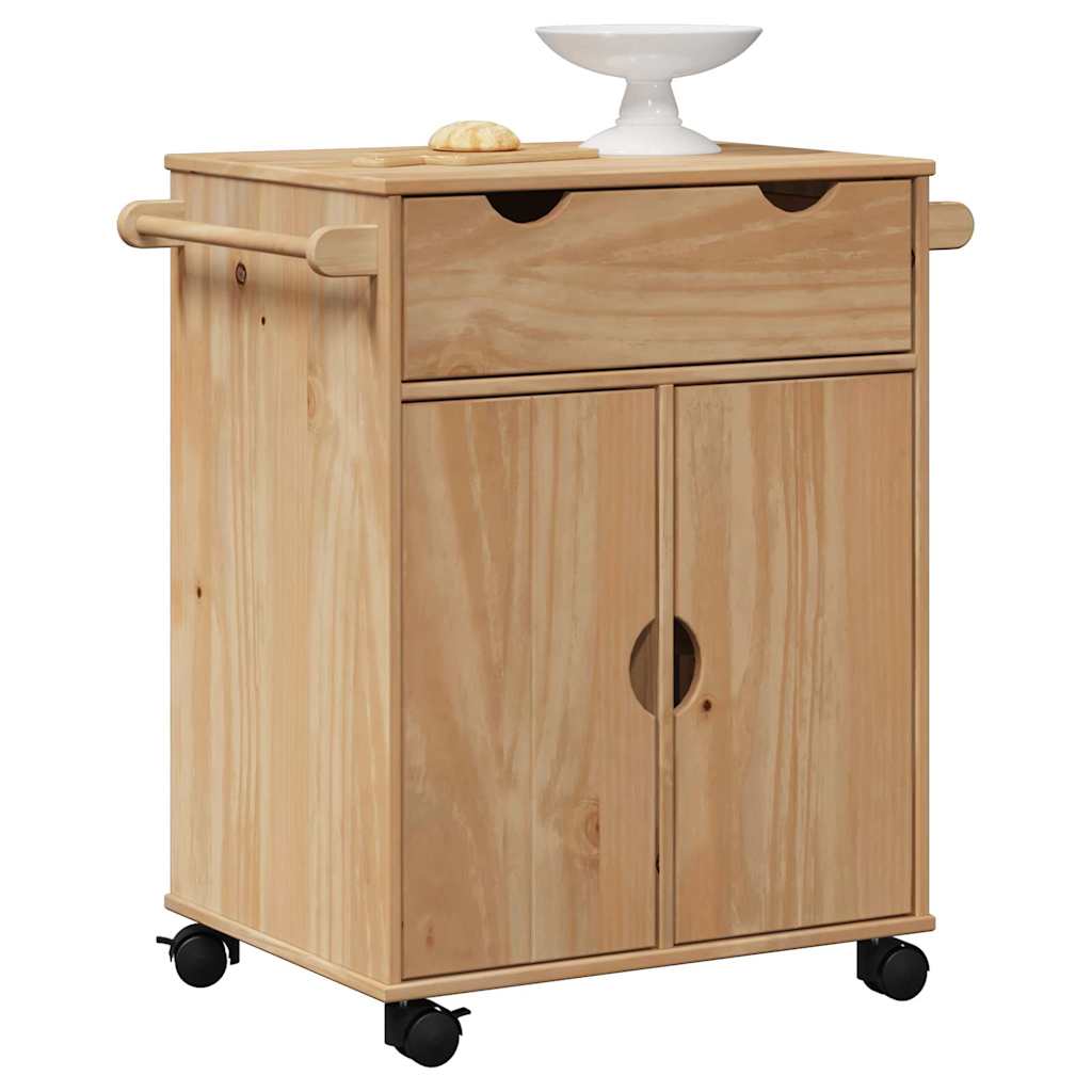 Kitchen Trolley OTTA 59x45x80 cm Solid Wood Pine - Brittle & Co