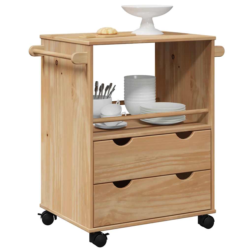 Kitchen Trolley OTTA 59x45x80 cm Solid Wood Pine - vid-4013465 - Brittle & Co