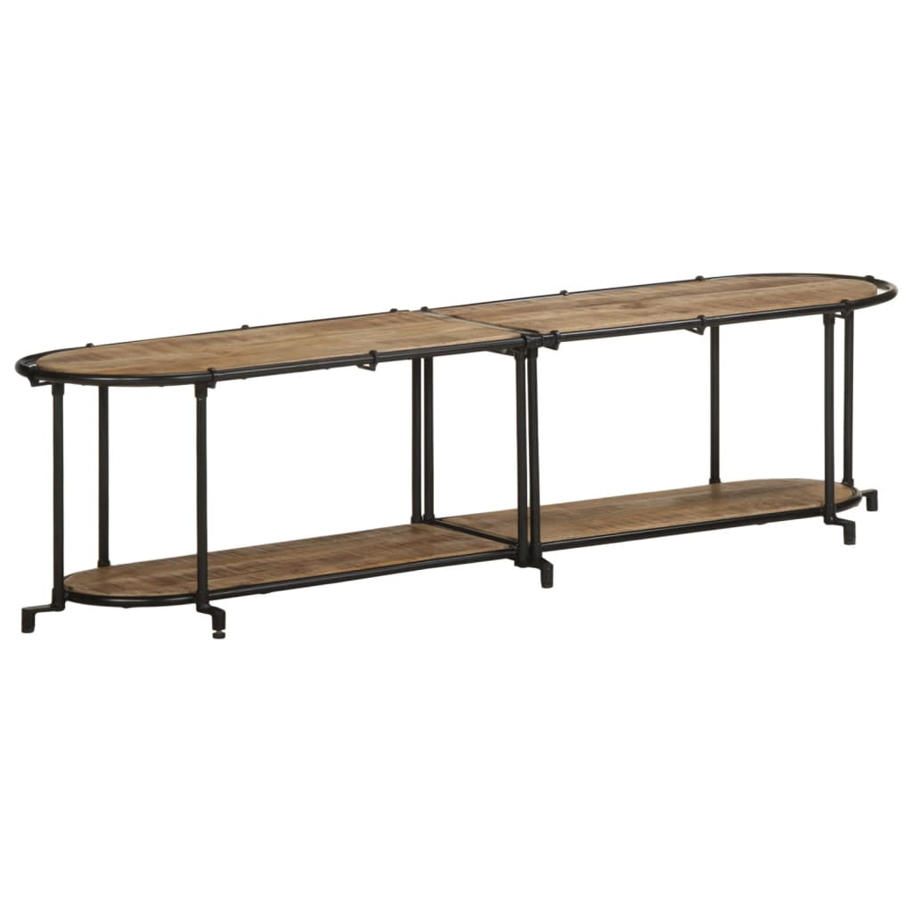 TV Cabinet 160x42x40 cm Solid Wood Rough Mango - Unbeatable Bargains