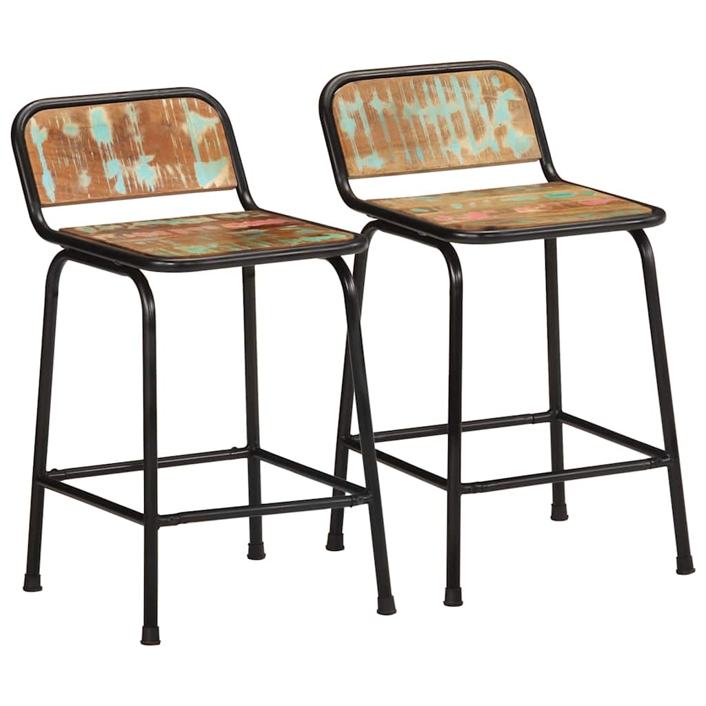 Bar Stools 2 pcs 46x35.5x70 cm Solid Wood Reclaimed - The Home Maker