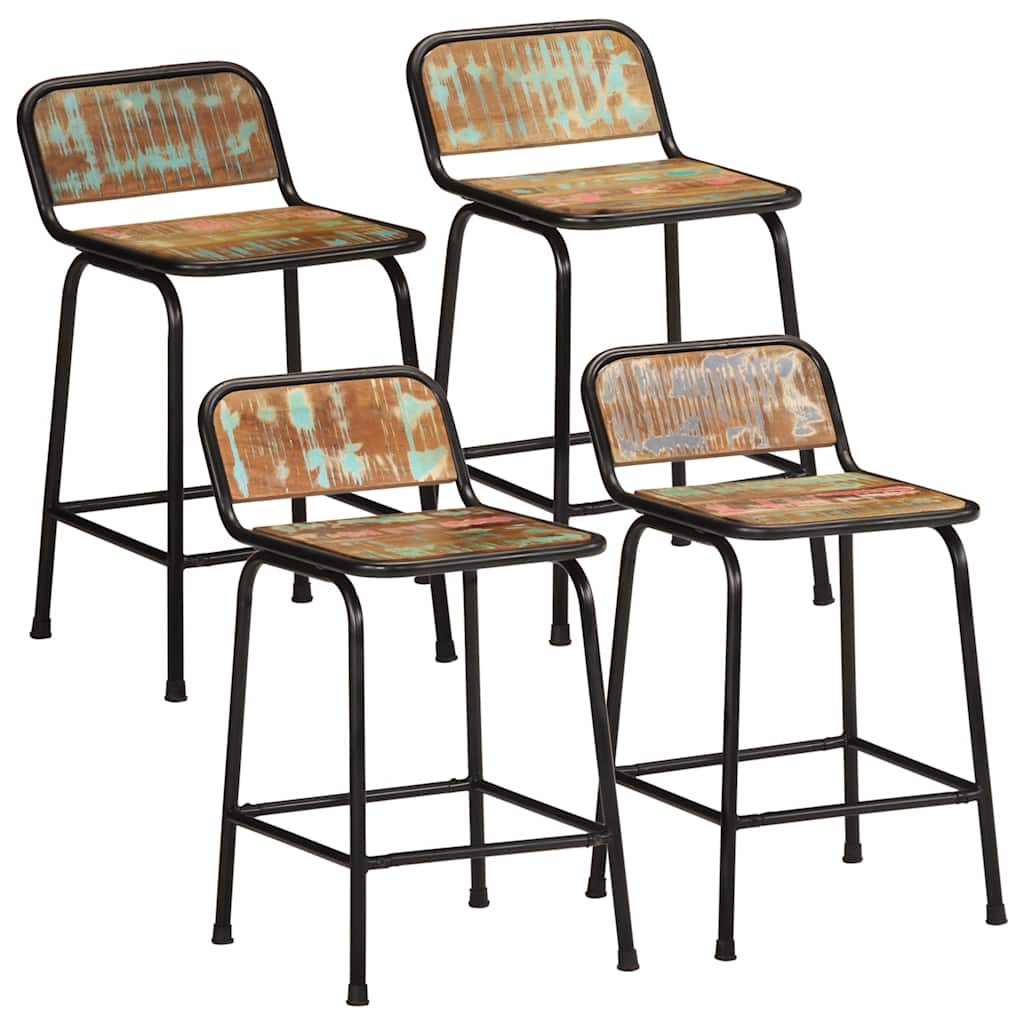 Bar Stools 4 pcs 46x35.5x70 cm Solid Wood Reclaimed - Decor Base