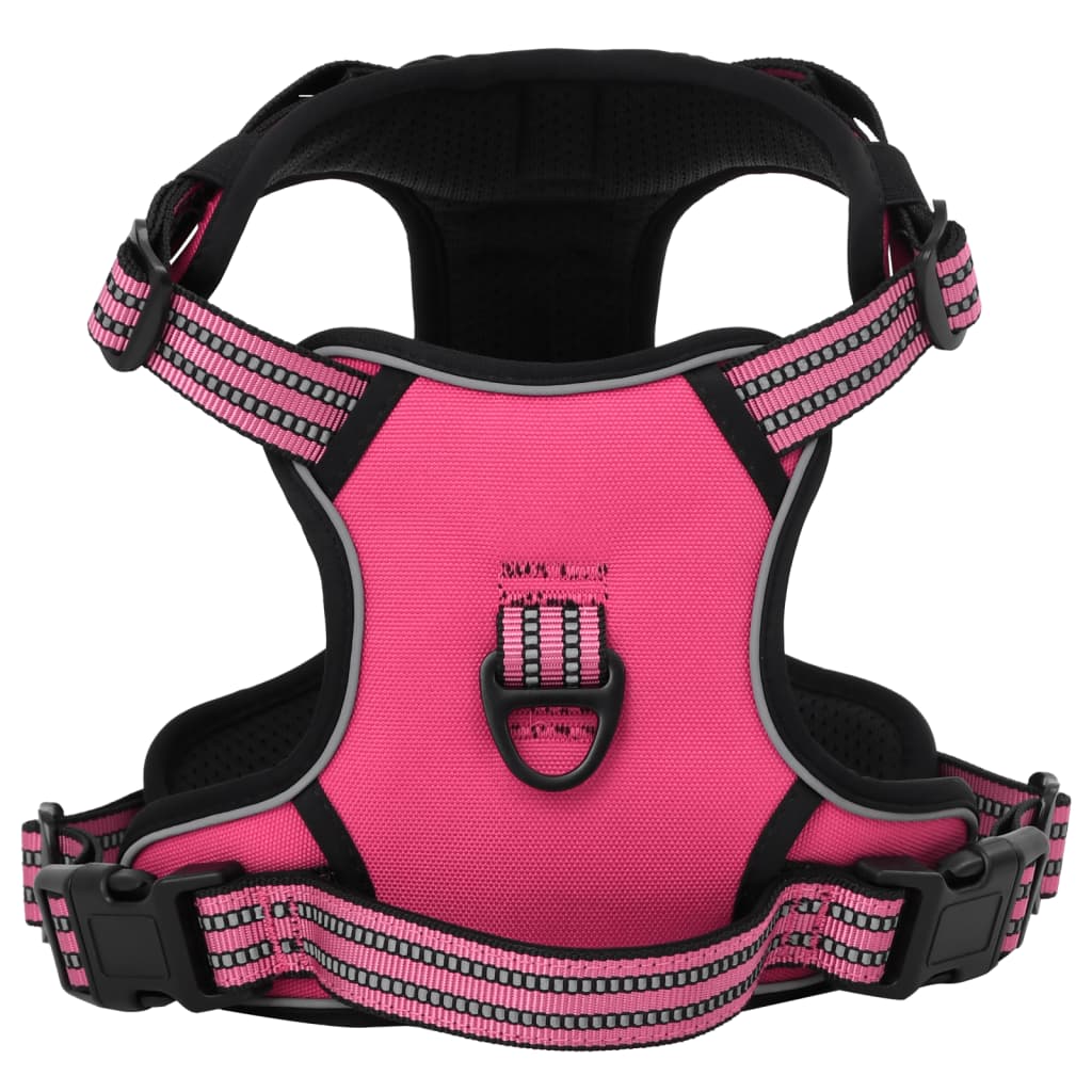 Dog Harness with Reflective Stripes Adjustable Pink L - Merkel Designers