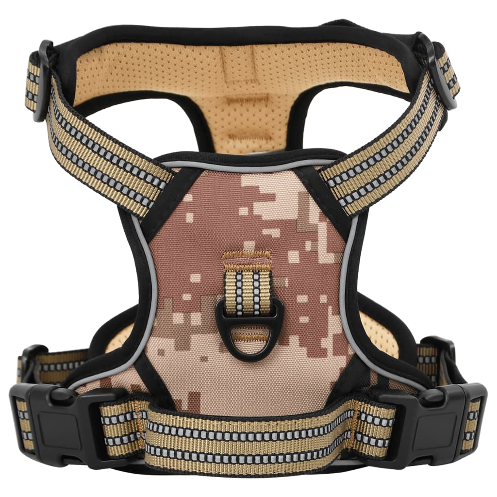 Dog Harness with Lead & Collar Adjustable Camouflage Brown S - Millennium Furniture