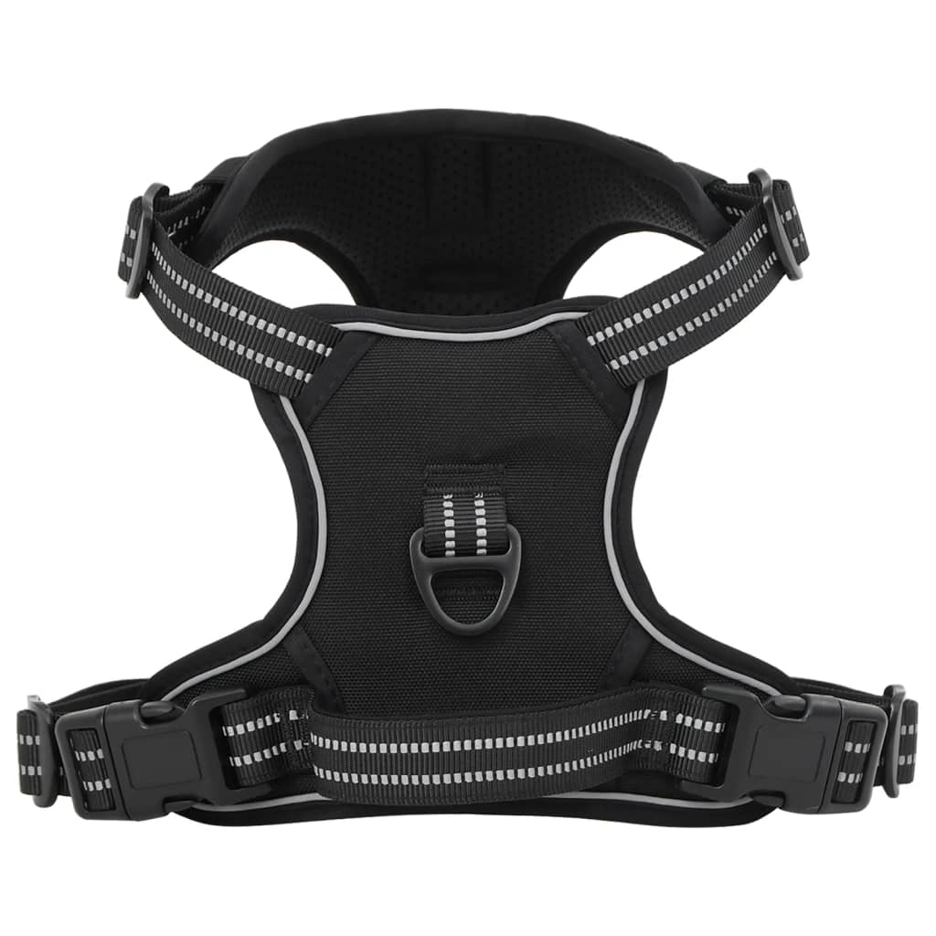 Dog Harness with Lead & Collar Adjustable Black M - Design Hut