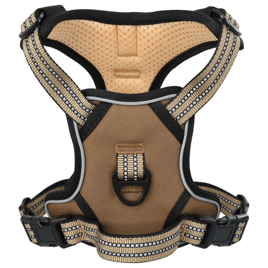 Dog Harness with Lead & Collar Adjustable Brown M - Sid & Sam