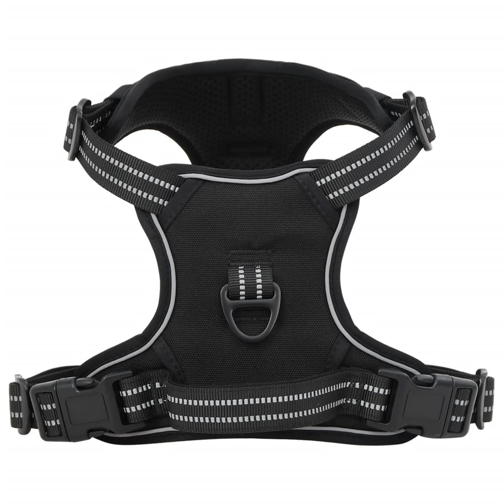 Dog Harness with Lead & Collar Adjustable Black L - All Things Good