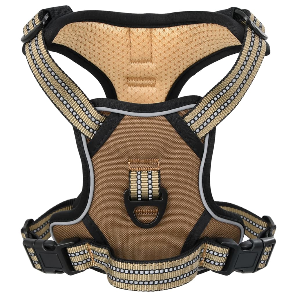 Dog Harness with Lead & Collar Adjustable Brown L - Unbeatable Bargains