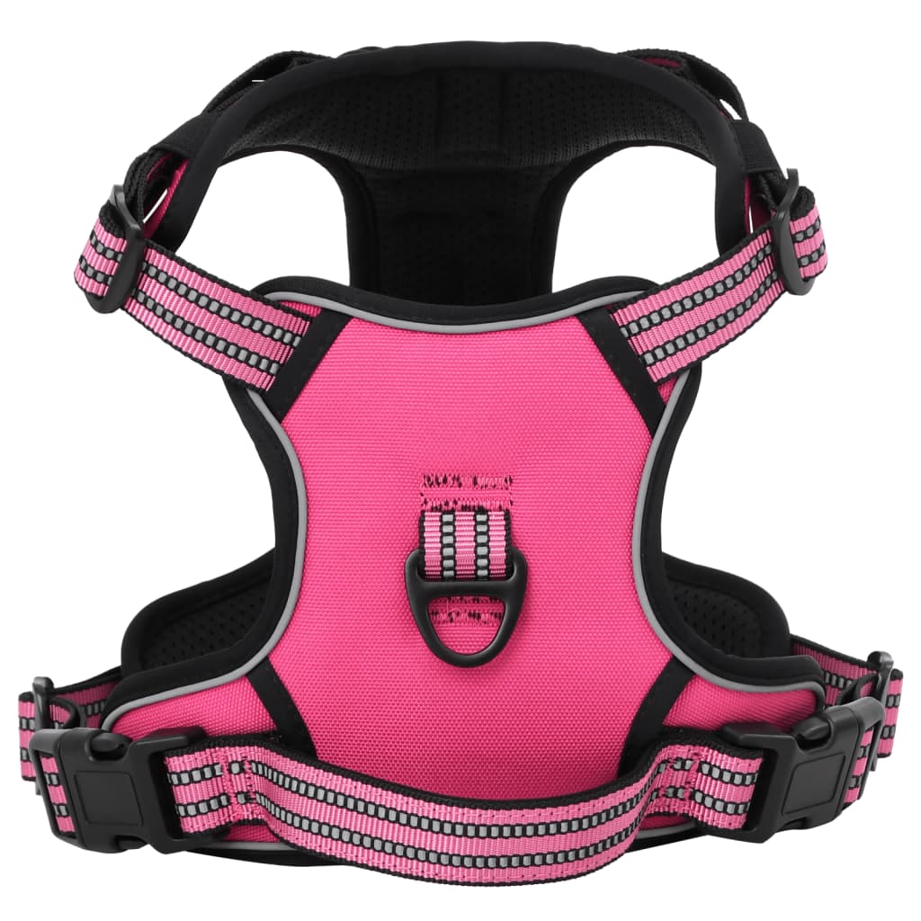 Dog Harness with Lead & Collar Adjustable Pink L - Millennium Furniture