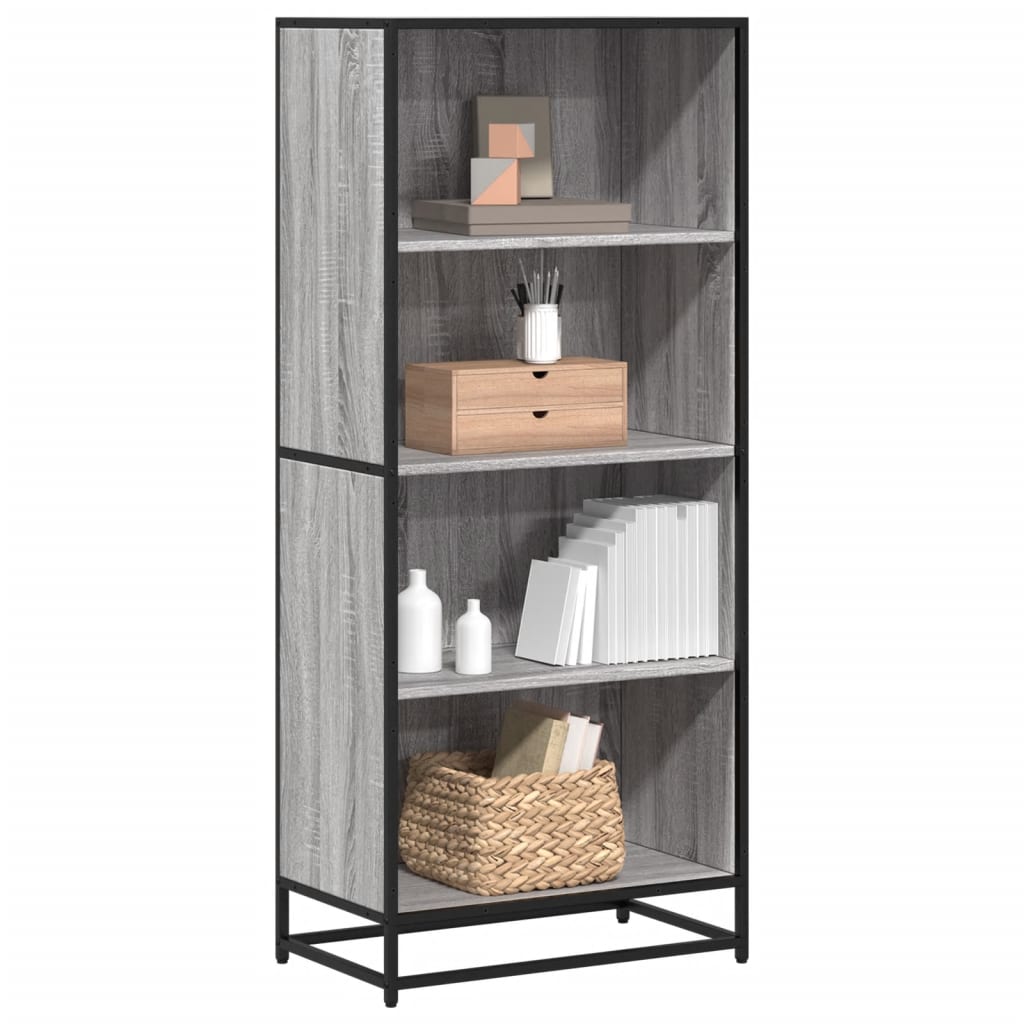 Bookcase Grey Sonoma 60x35x139 cm Engineered Wood - All Things Good