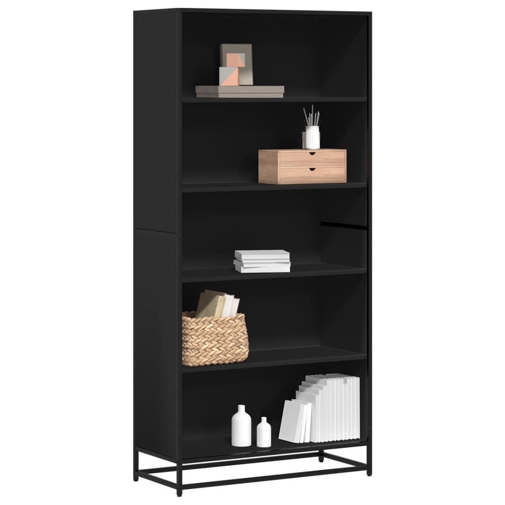 Bookcase Black 80.5x35x170.5 cm Engineered Wood - All Things Good