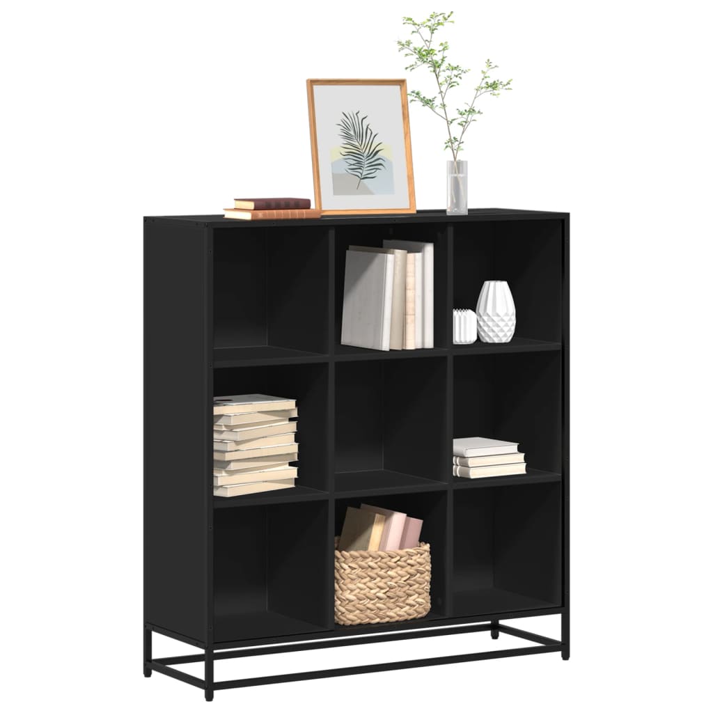Bookcase Black 97.5x33x107.5 cm Engineered Wood and Metal - Brittle & Co