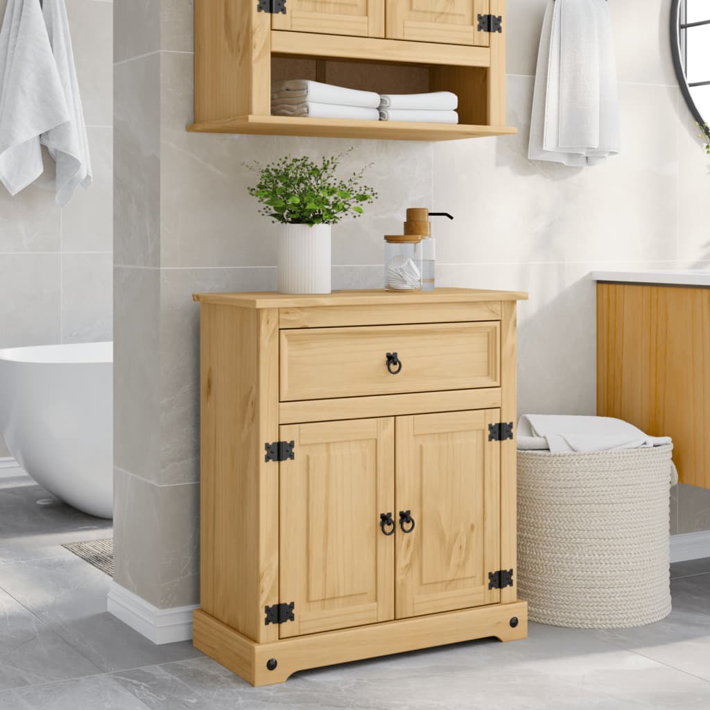 Bathroom Cabinet Corona 70x33x80 cm Solid Wood Pine - vid-4013404 - Brittle & Co