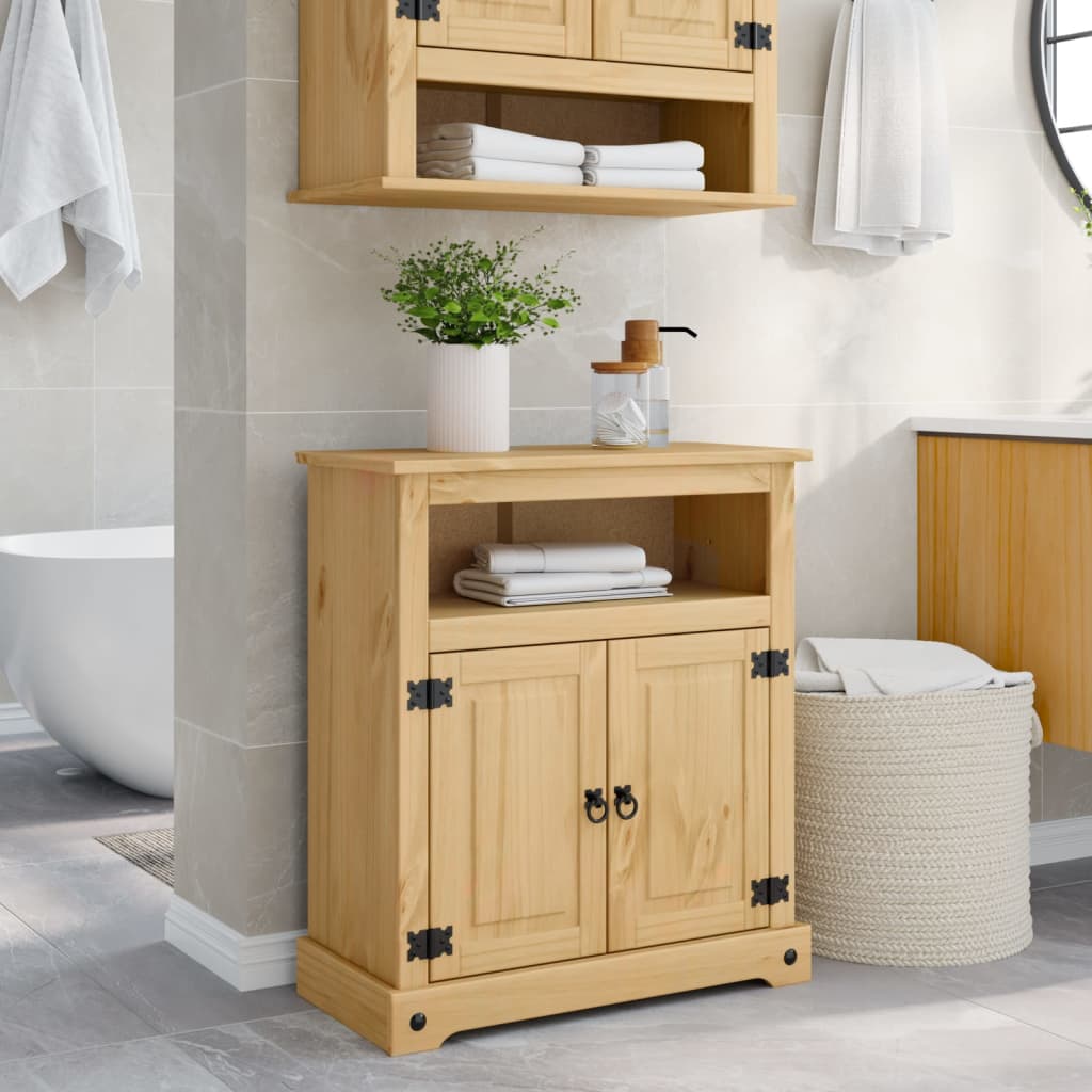 Bathroom Cabinet Corona 70x33x80 cm Solid Wood Pine - vid-4013405 - Brittle & Co