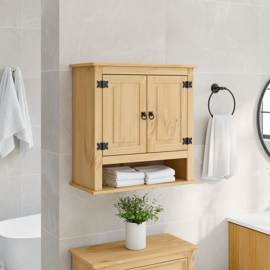 Bathroom Wall Cabinet Corona 70x33x71.5 cm Solid Wood Pine - Decor Base