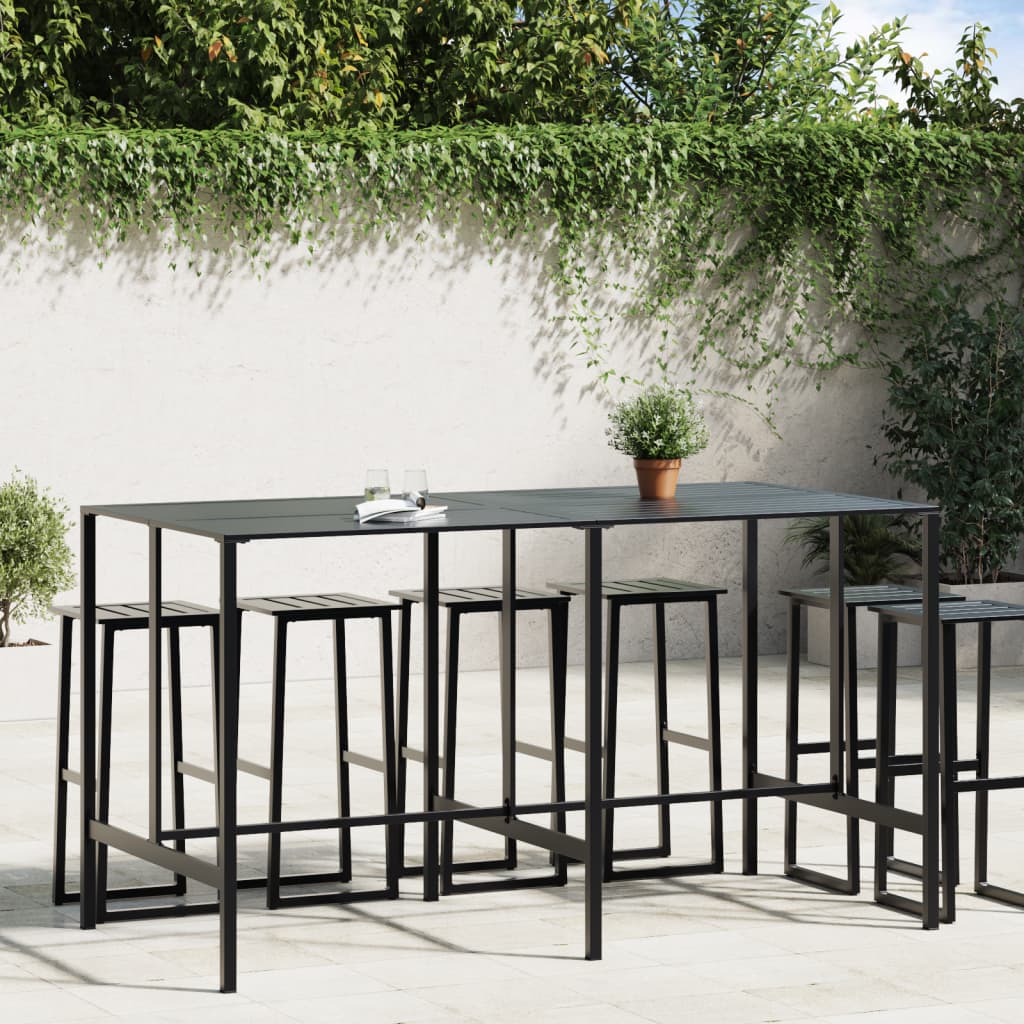 Bar Table Black 200x100x110 cm Powder-coated Steel - Charlotte Dunes