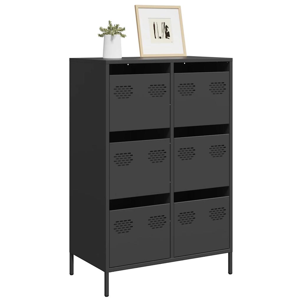 Highboard Black 68x39x101.5 cm Steel - Merlin Deals