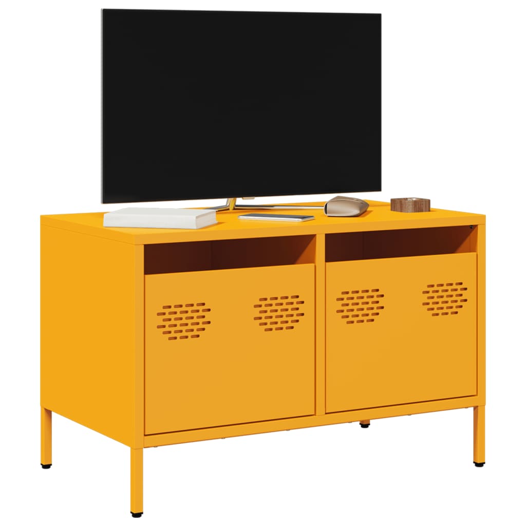 TV Cabinet Mustard Yellow 68x39x43.5 cm Cold-rolled Steel - The Home Maker