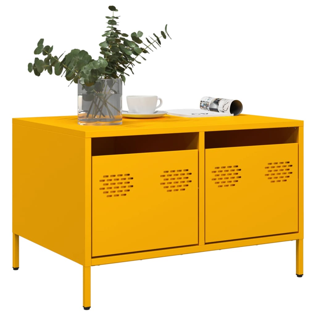TV Cabinet Mustard Yellow 68x50x43.5 cm Cold-rolled Steel - Tyrell & Tyrell